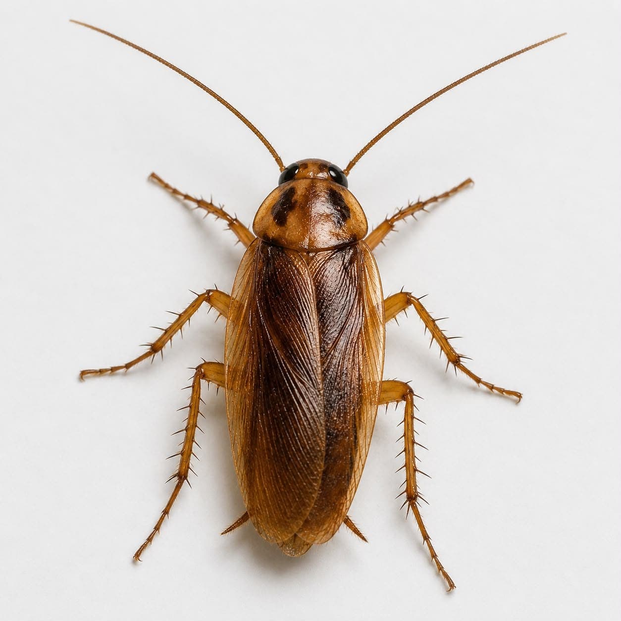Deutsche Schabe (Blattella germanica) in Nahaufnahme, Bestimmungsbild aus dem Schädlingslexikon